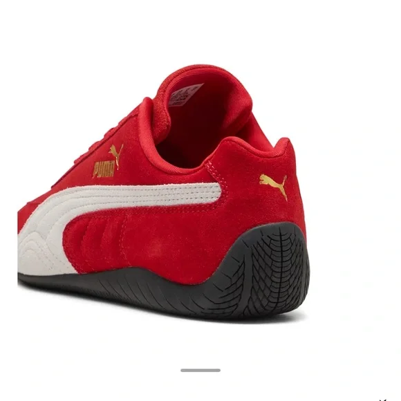Puma Red and White Suede Speedcat Sneakers - Picture 5 of 10